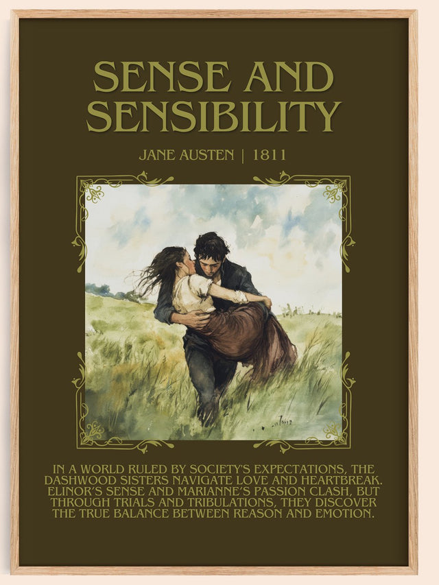 Sense and Sensibility Minimalist Book Poster by Jane Austen