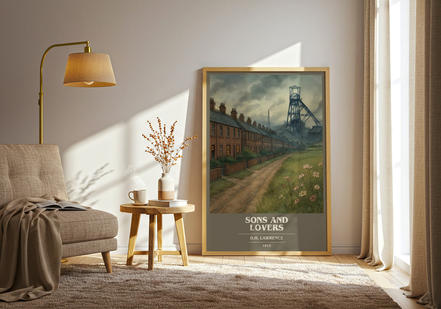 Sons And Lovers book cover print on bookshelf – D.H. Lawrence fan gift