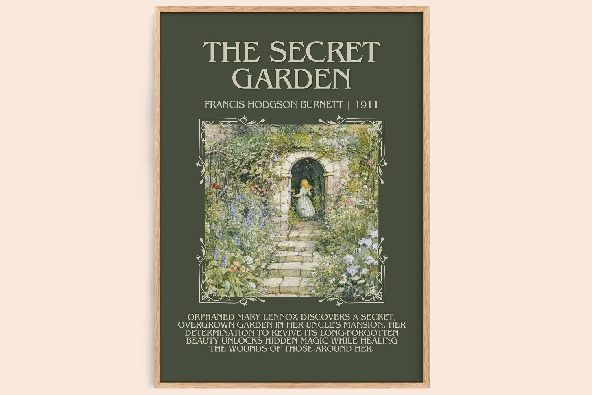 The Secret Garden Minimalist Book Poster by Frances Hodgson Burnett