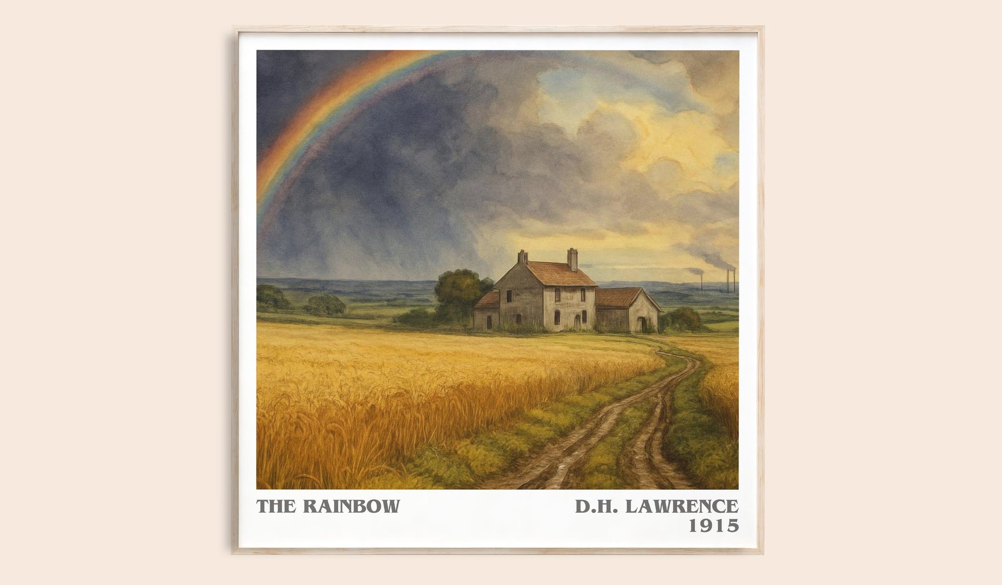 The Rainbow literary book poster by D.H. Lawrence – framed literary art print