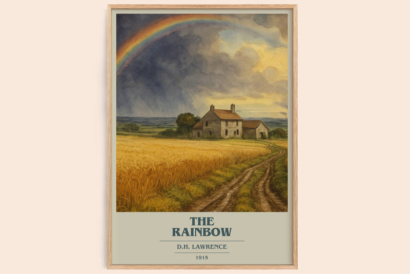 The Rainbow Book Cover Poster by D.H. Lawrence (Modern Minimalist style)