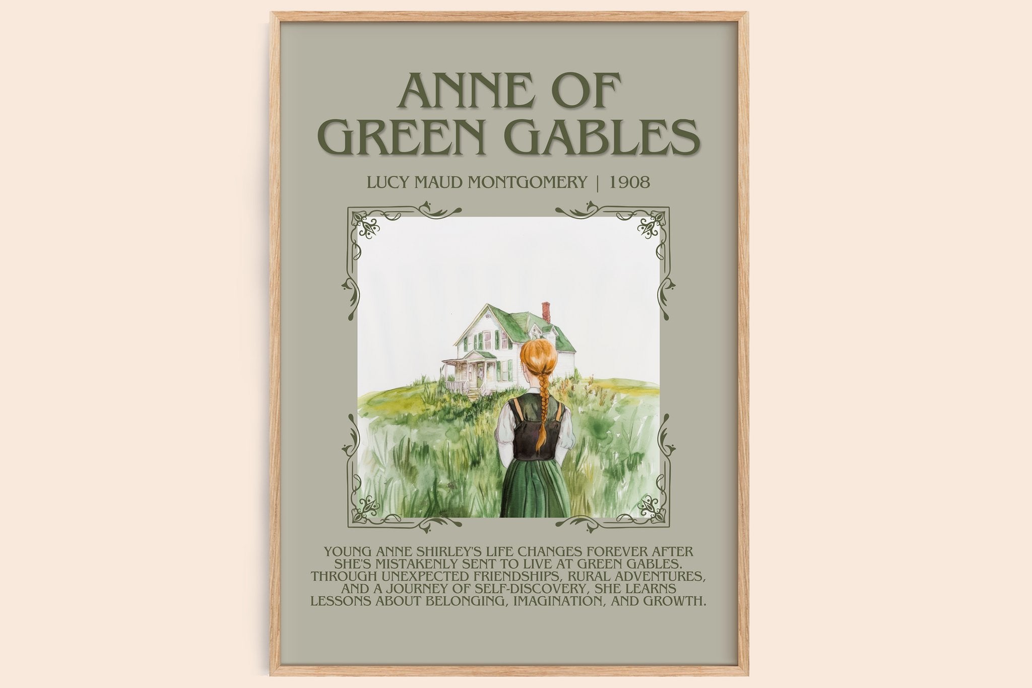 Anne of Green Gables Minimalist Book Poster by Lucy Maud Montgomery