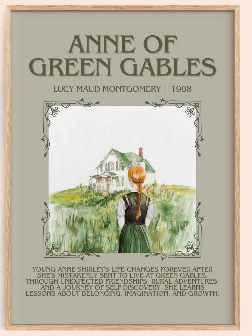 Anne of Green Gables Minimalist Book Poster by Lucy Maud Montgomery