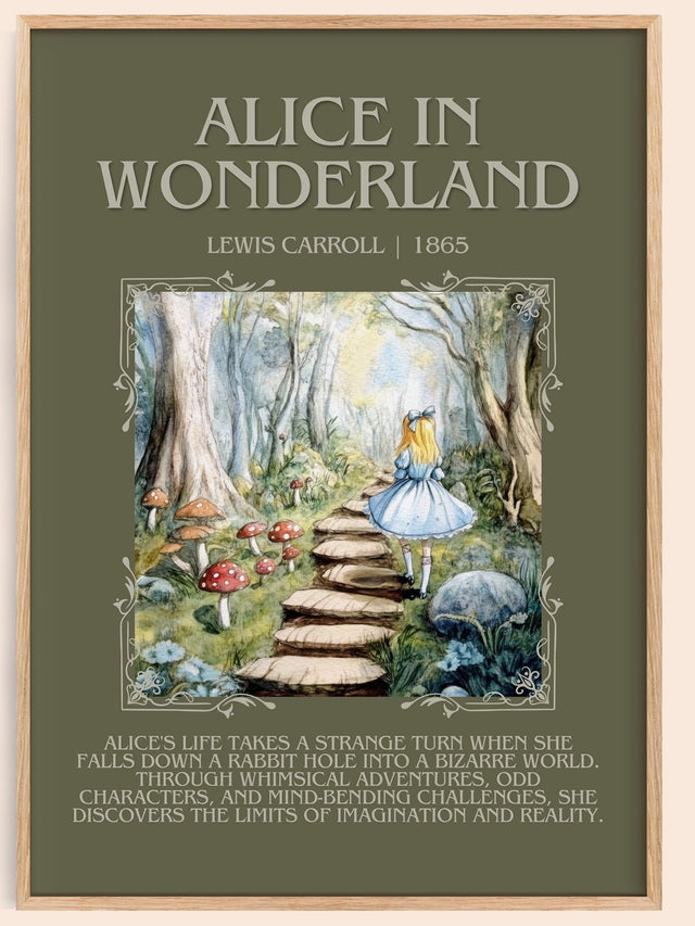Alice's Adventures in Wonderland Minimalist Book Poster by L. Carroll