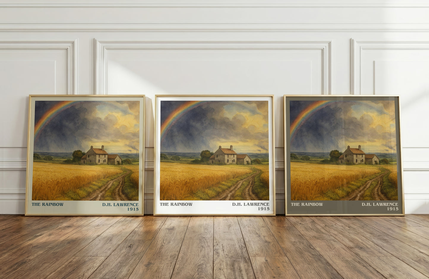 The Rainbow literary art print colour and style options – D.H. Lawrence book art