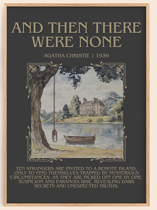 And Then There Were None minimalist book poster by Agatha Christie – framed literary art print