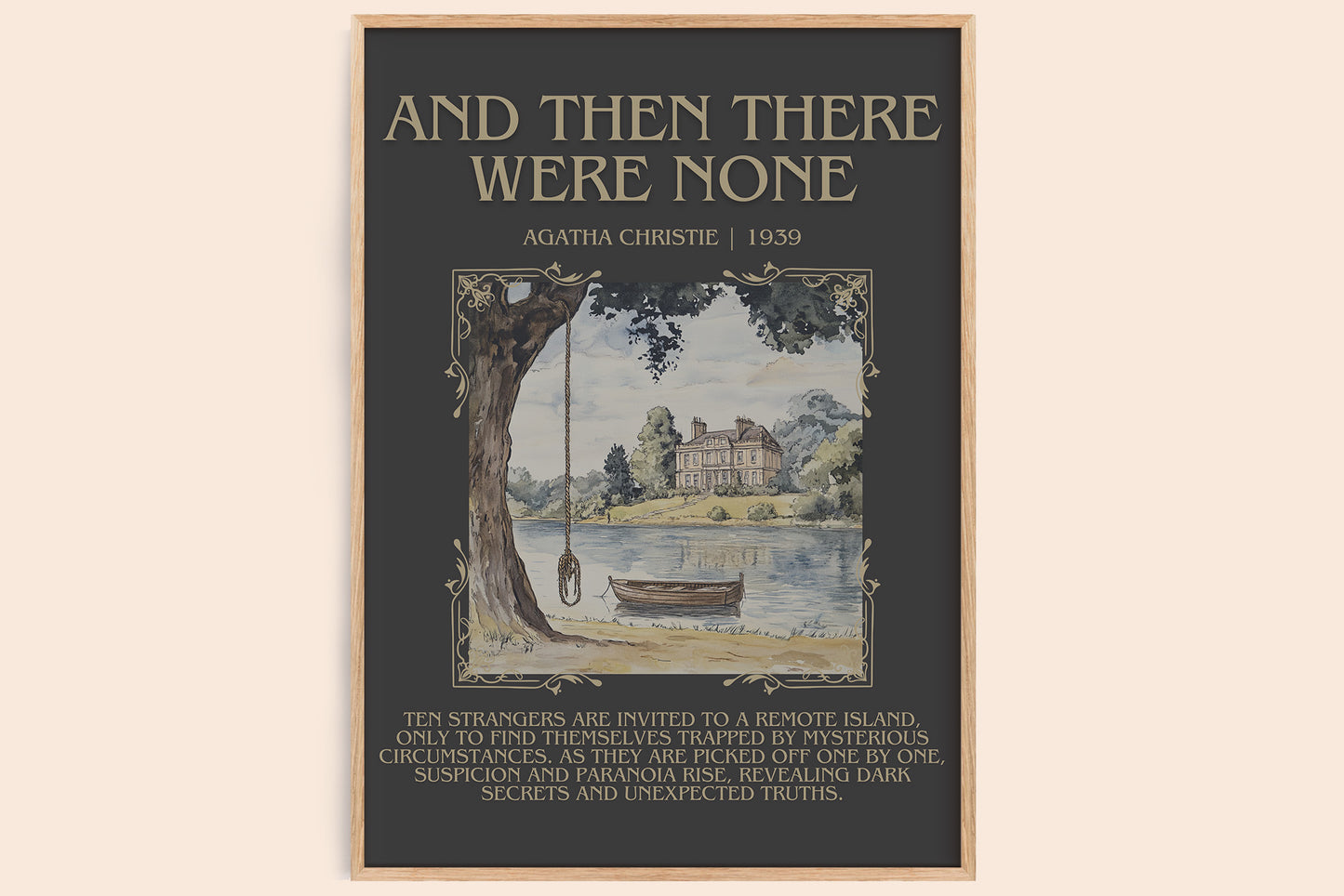 And Then There Were None minimalist book poster by Agatha Christie – framed literary art print