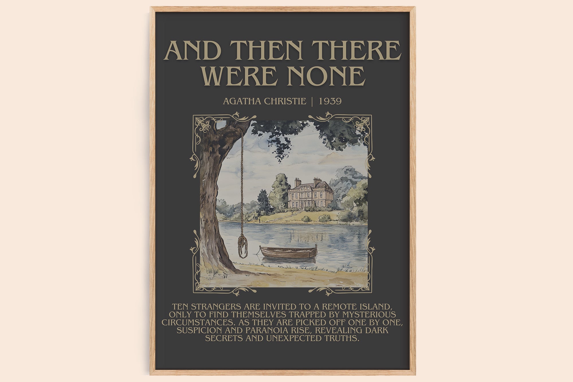 And Then There Were None minimalist book poster by Agatha Christie – framed literary art print