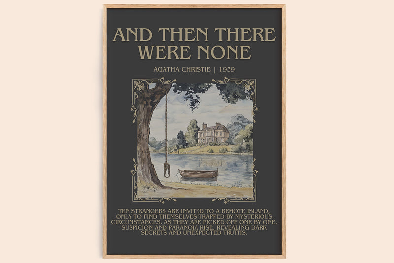 And Then There Were None minimalist book poster by Agatha Christie – framed literary art print