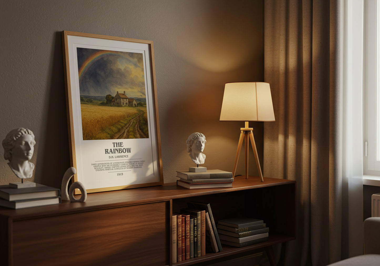The Rainbow bookish book poster framed on wall – literary fiction wall art