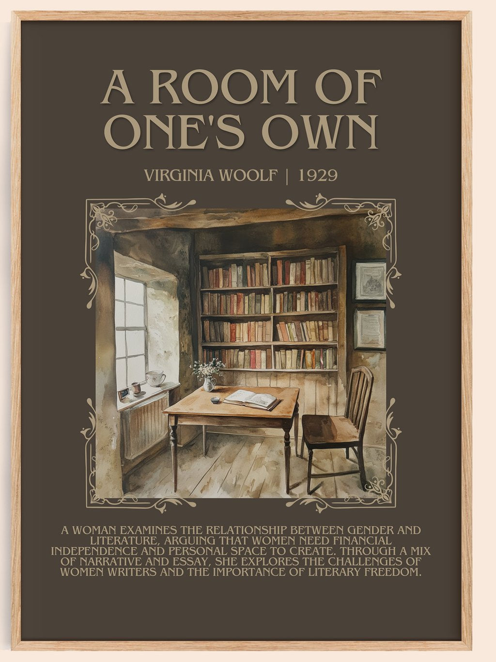 A Room Of One's Own Minimalist Book Poster by Virginia Woolf