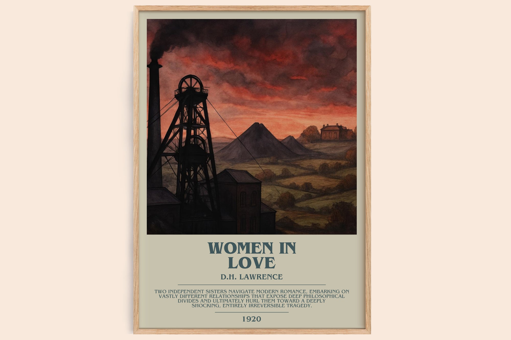 Women In Love bookish book poster by D.H. Lawrence – framed literary art print