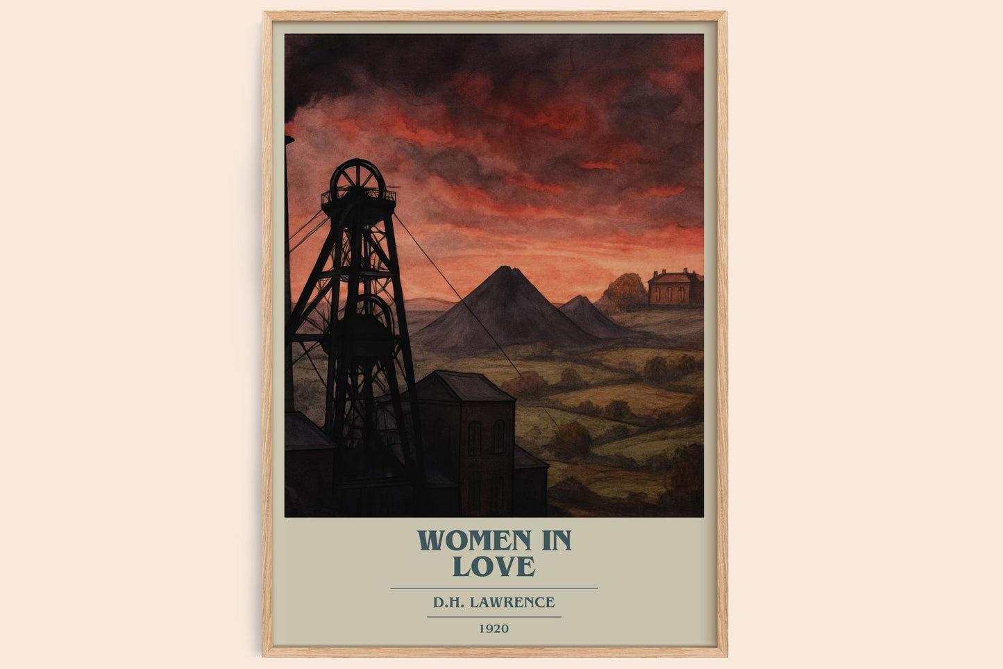 Women In Love book cover book poster by D.H. Lawrence – framed literary art print