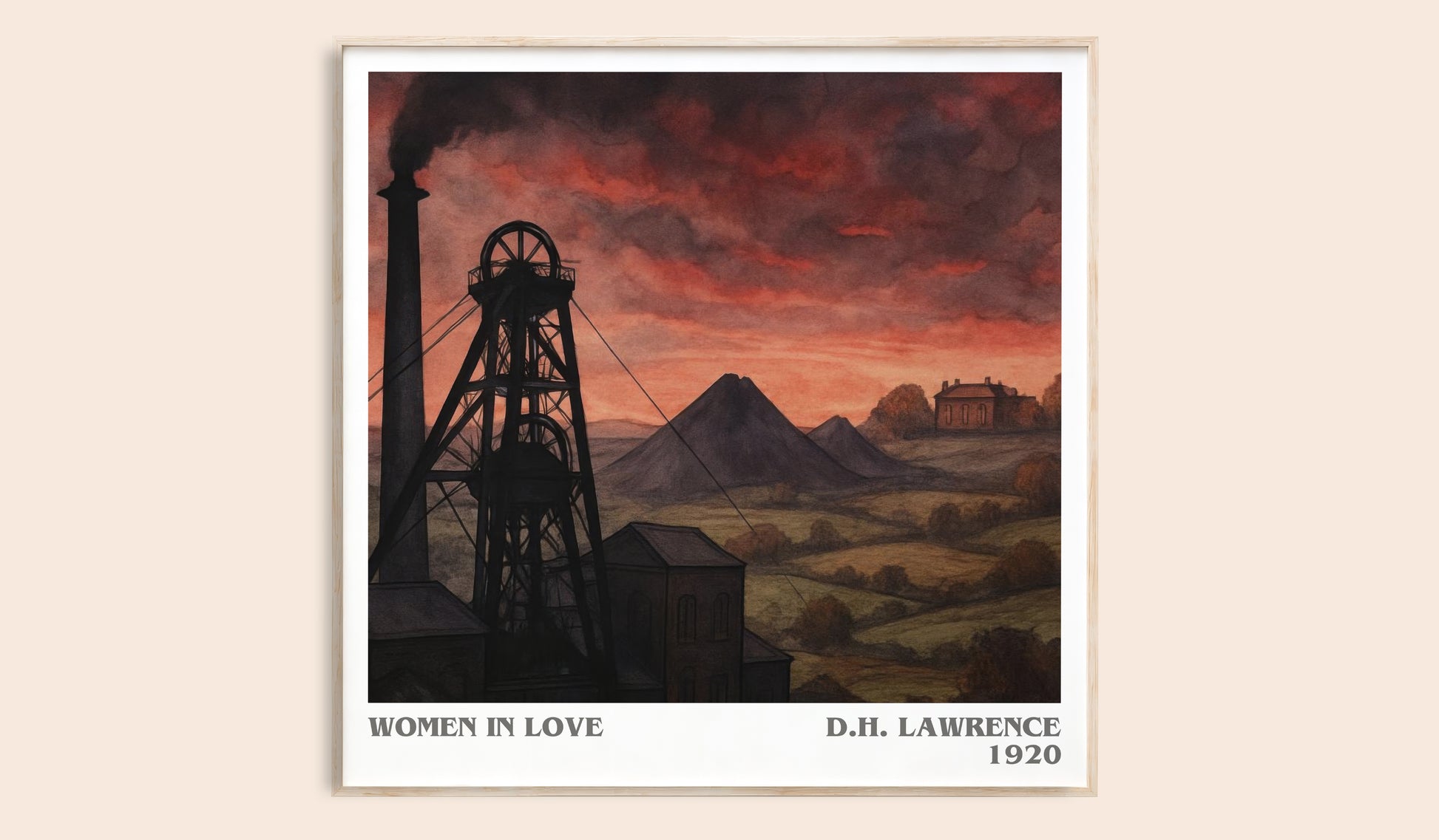 Women In Love literary book poster by D.H. Lawrence – framed literary art print