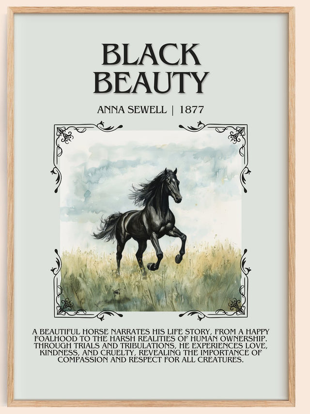 Black Beauty Minimalist Book Poster by Anna Sewell