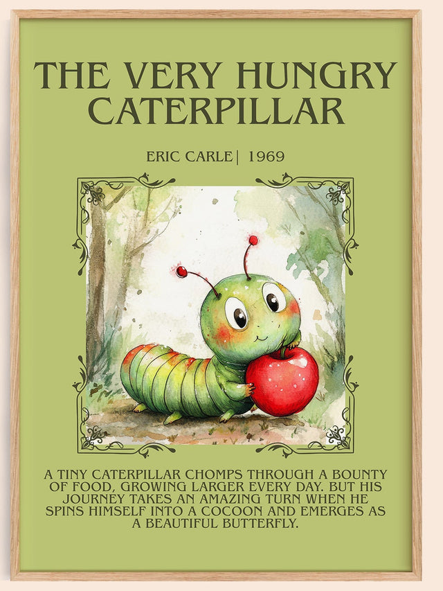The Very Hungry Caterpillar Minimalist Book Poster by Eric Carle