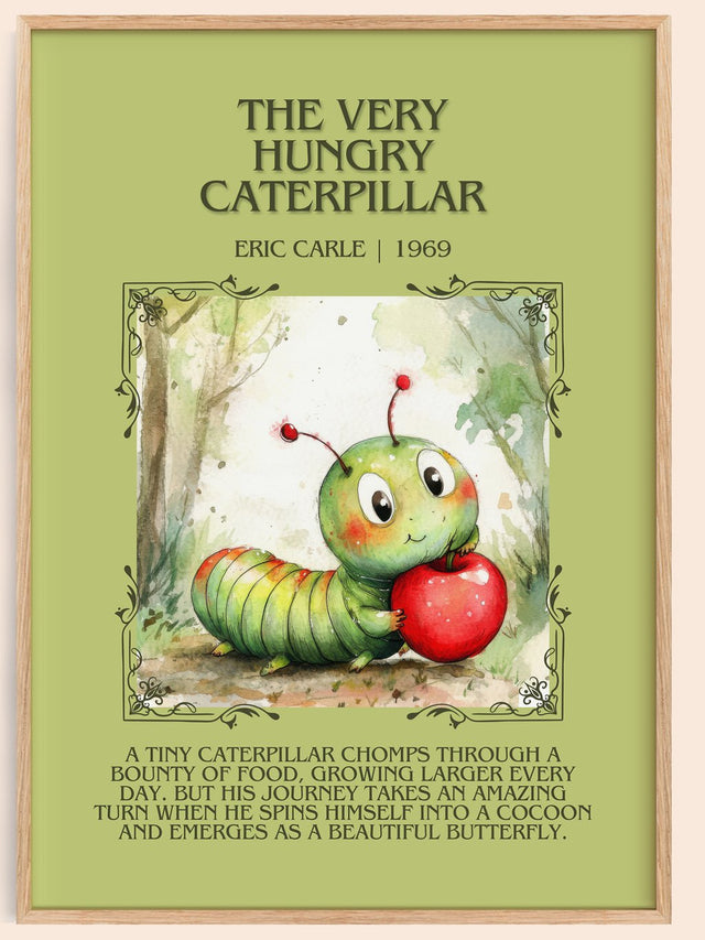 The Very Hungry Caterpillar Minimalist Book Poster by Eric Carle