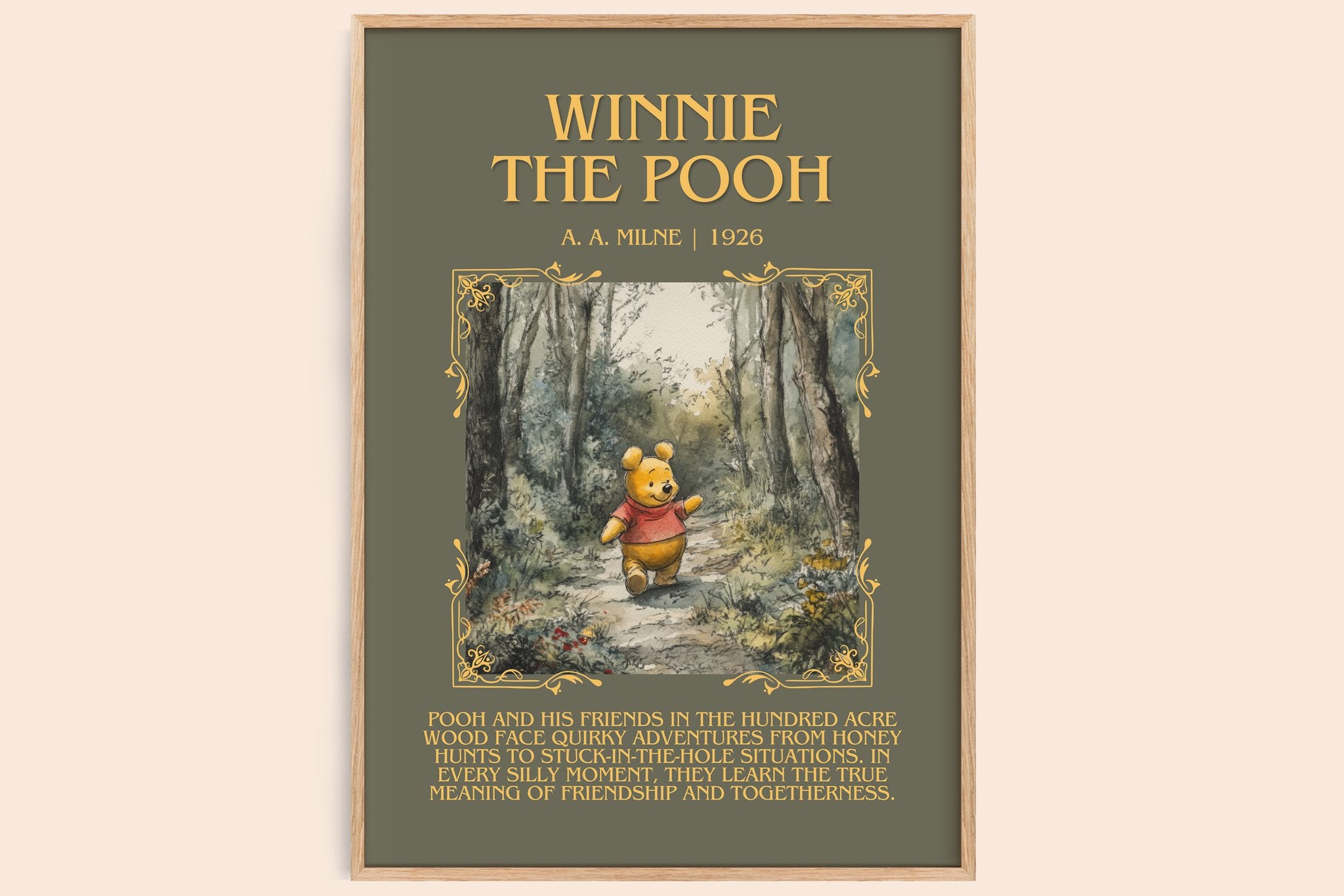Winnie the Pooh Minimalist Book Poster by A. A. Milne