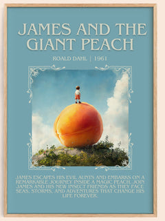 James and the Giant Peach Minimalist Book Poster by Roald Dahl