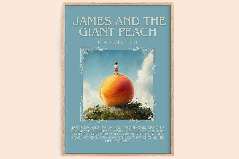 James and the Giant Peach Minimalist Book Poster by Roald Dahl