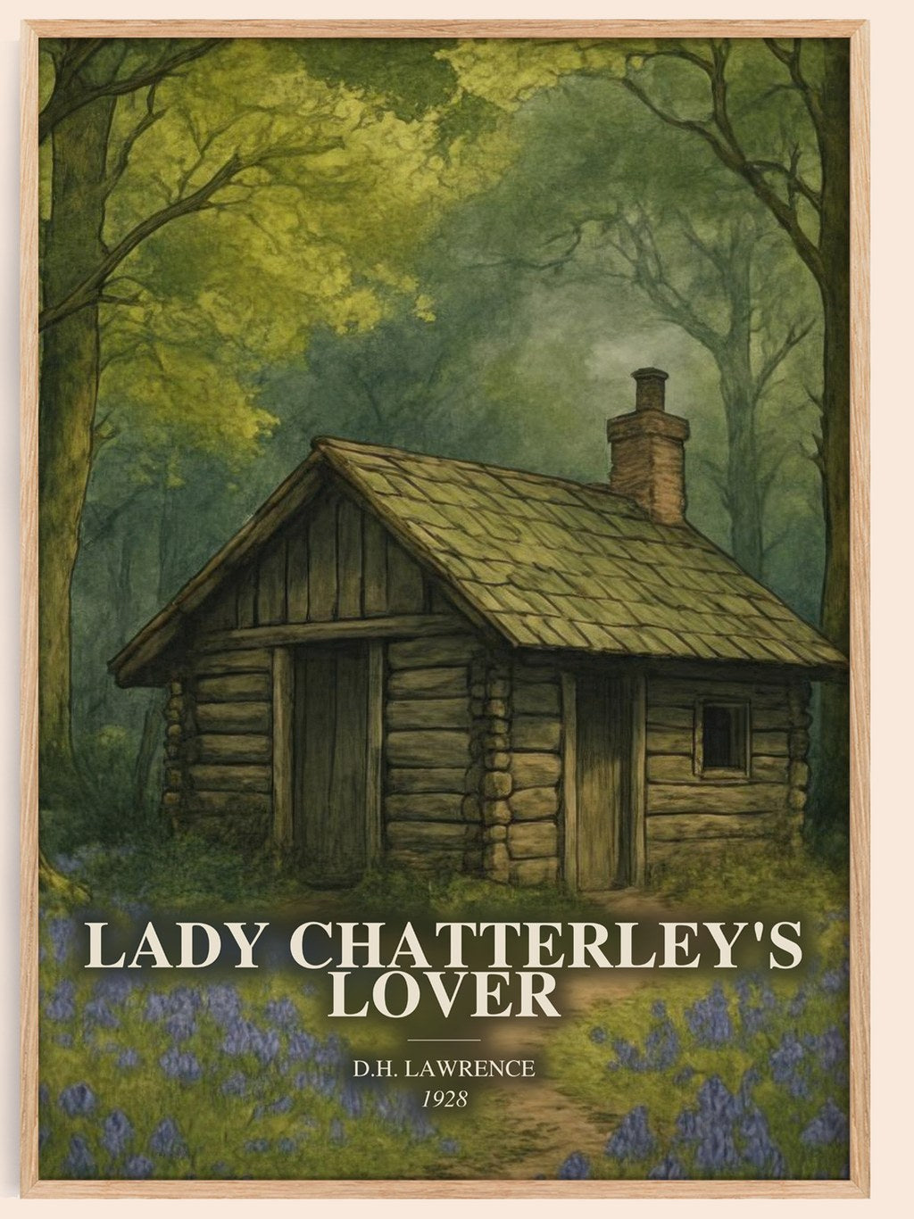 Lady Chatterley'S Lover watercolour book poster by D.H. Lawrence – framed literary art print