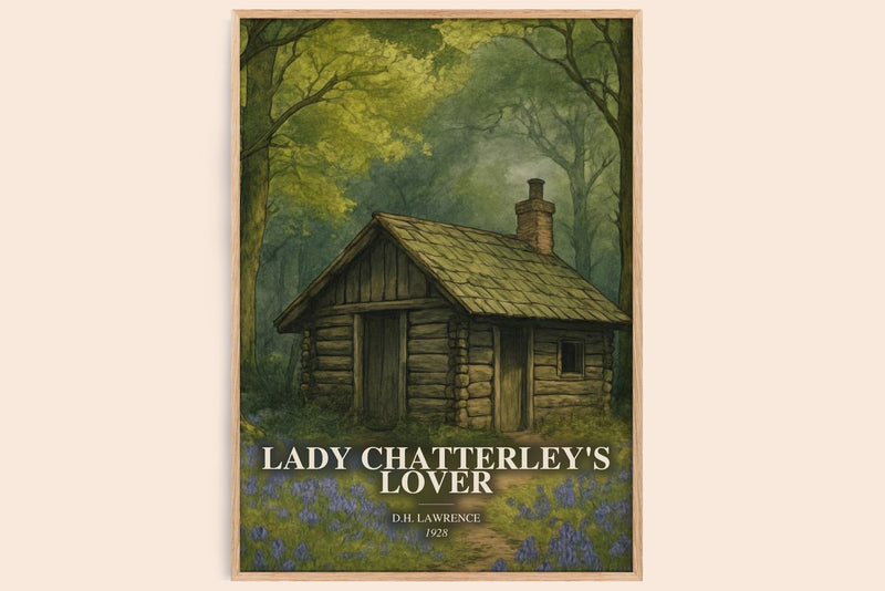 Lady Chatterley'S Lover watercolour book poster by D.H. Lawrence – framed literary art print