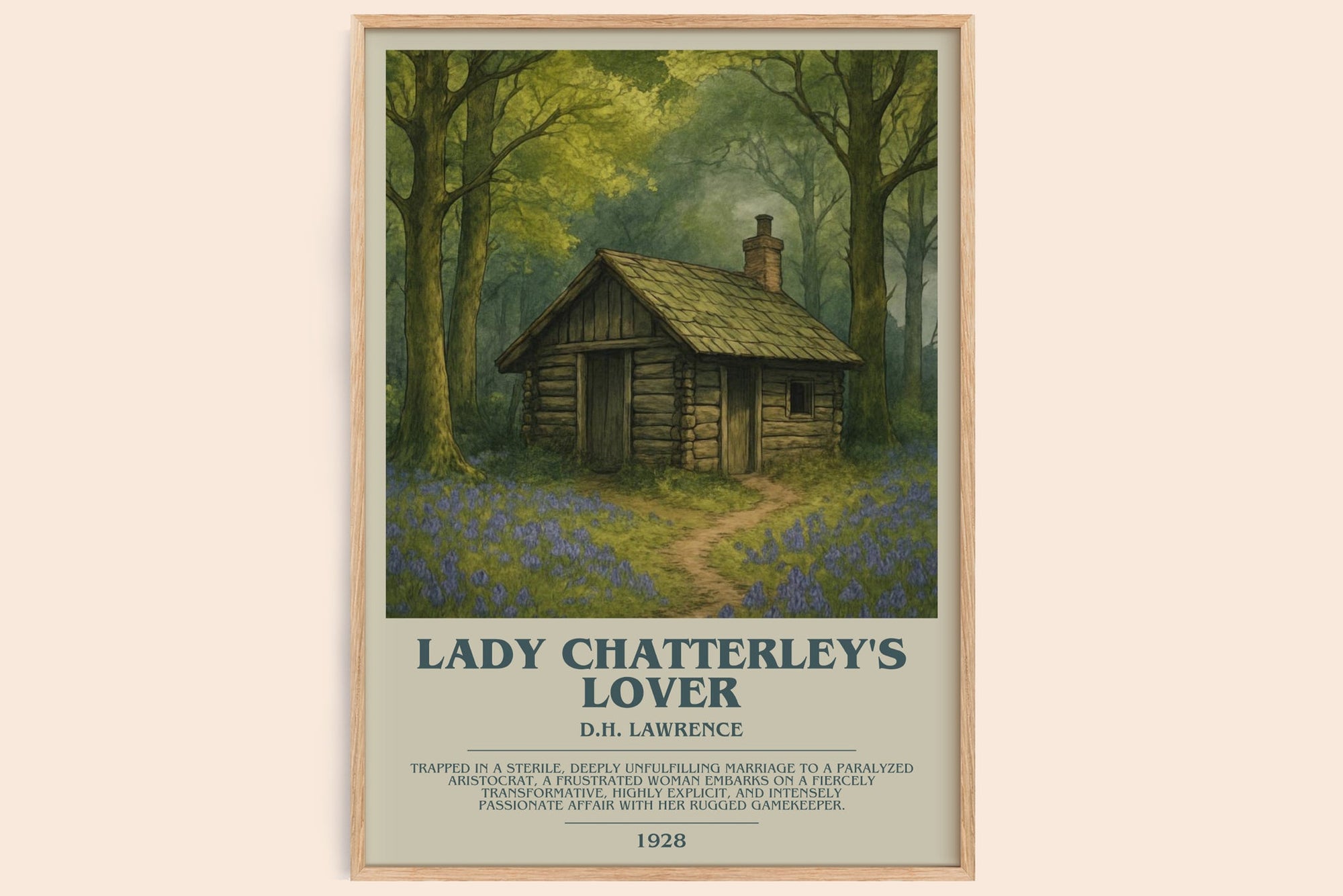 Lady Chatterley's Lover bookish book poster by D.H. Lawrence – framed literary art print