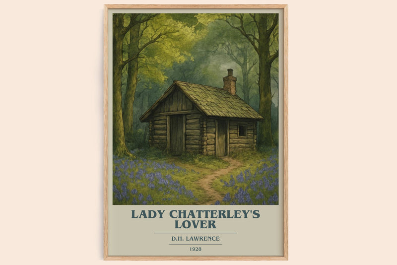 Lady Chatterley's Lover book cover book poster by D.H. Lawrence – framed literary art print