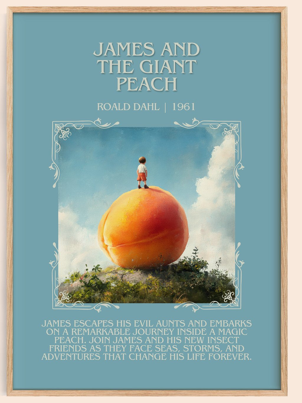 James and the Giant Peach Minimalist Book Poster by Roald Dahl