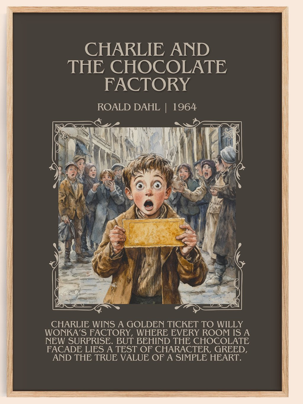 Charlie and the Chocolate Factory Minimalist Book Poster by Roald Dahl