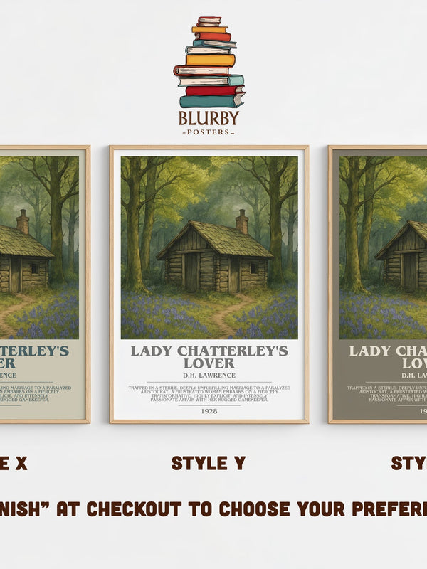 Lady Chatterley's Lover bookish print in frame leaning in hallway – literary fiction wall art