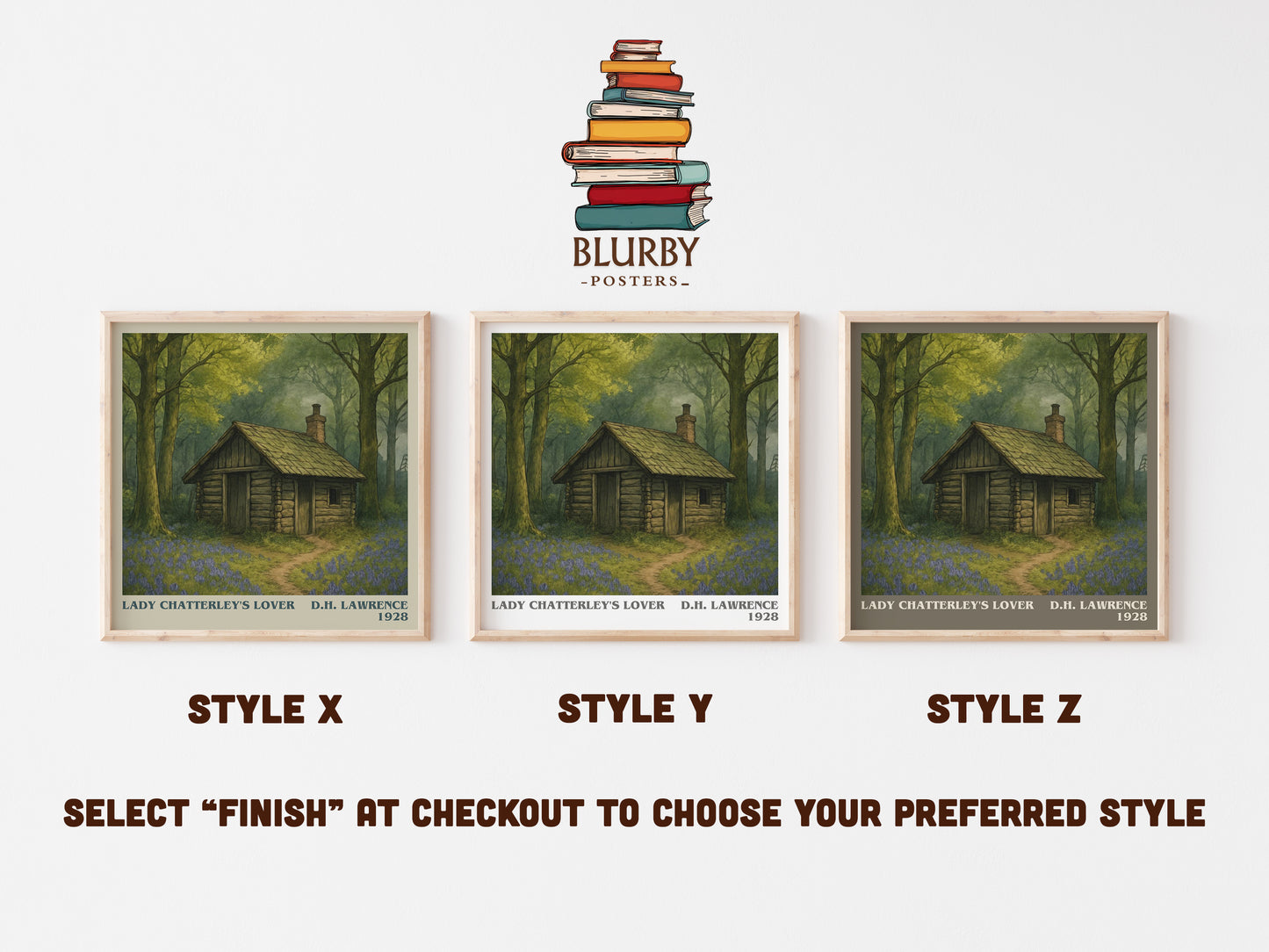 Lady Chatterley's Lover literary print in frame leaning in hallway – literary fiction wall art