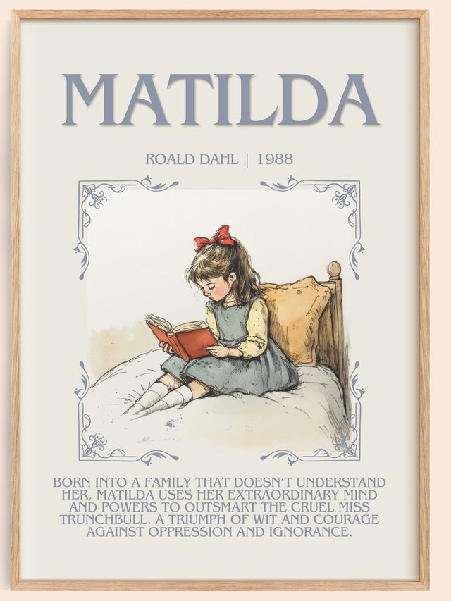 Matilda Minimalist Book Poster by Roald Dahl