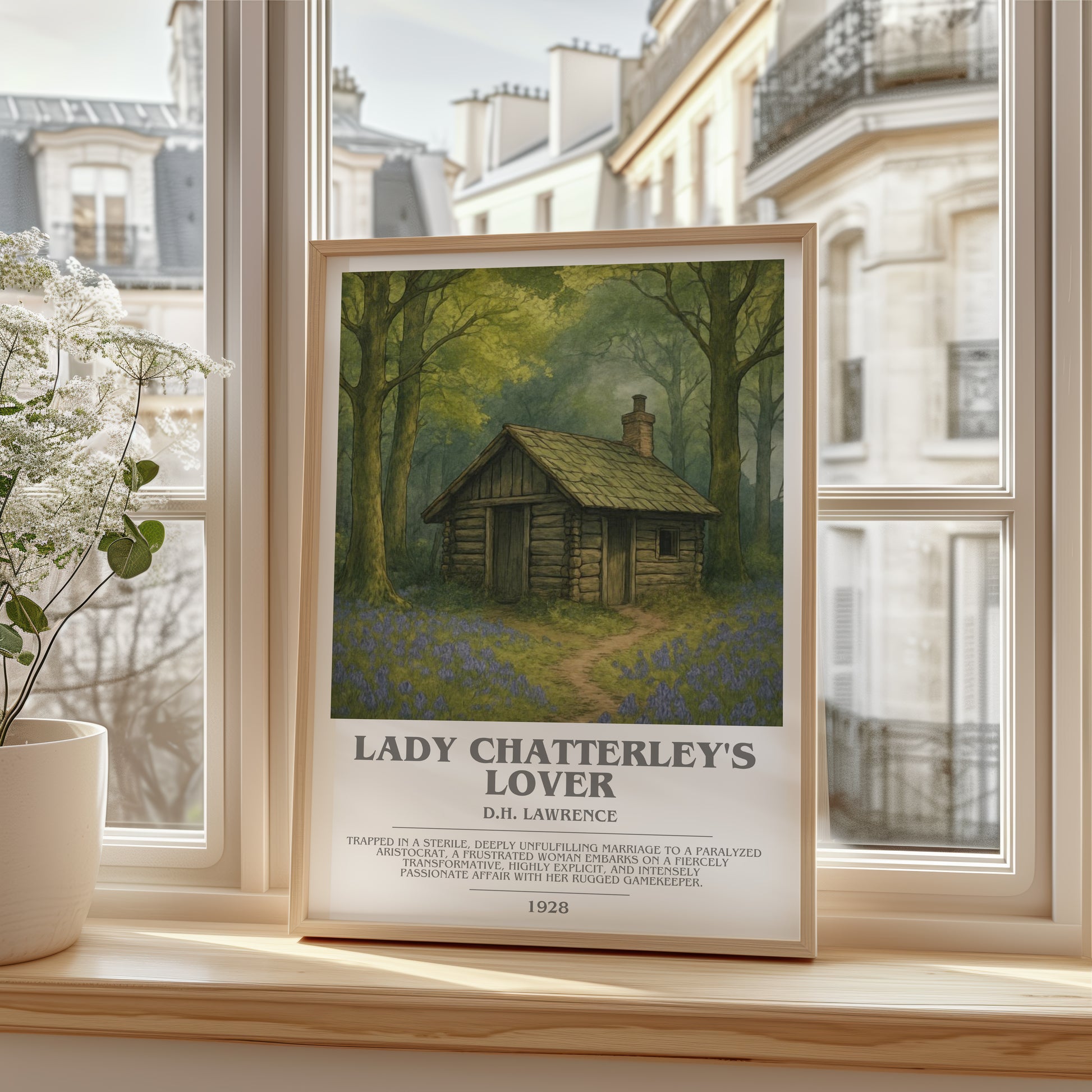 Lady Chatterley's Lover bookish poster colour and style options – D.H. Lawrence book art