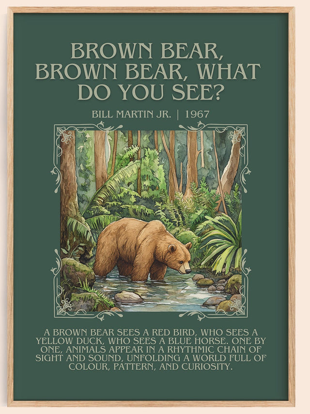 Brown Bear, Brown Bear, What Do You See? Minimalist Book Poster – B.
