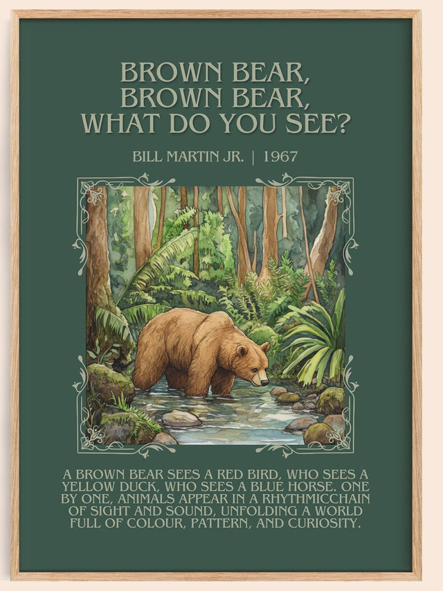 Brown Bear, Brown Bear, What Do You See? Minimalist Book Poster – B.