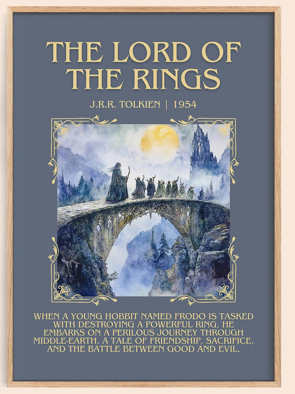Lord Of The Rings minimalist book poster by J.R.R. Tolkien – framed literary art print