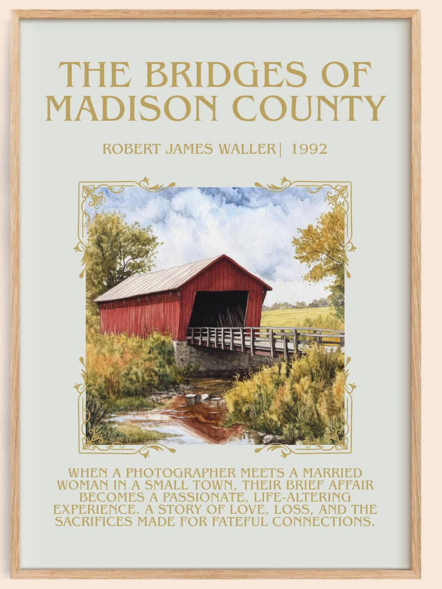 Bridges of Madison County Minimalist Book Poster by R. Waller