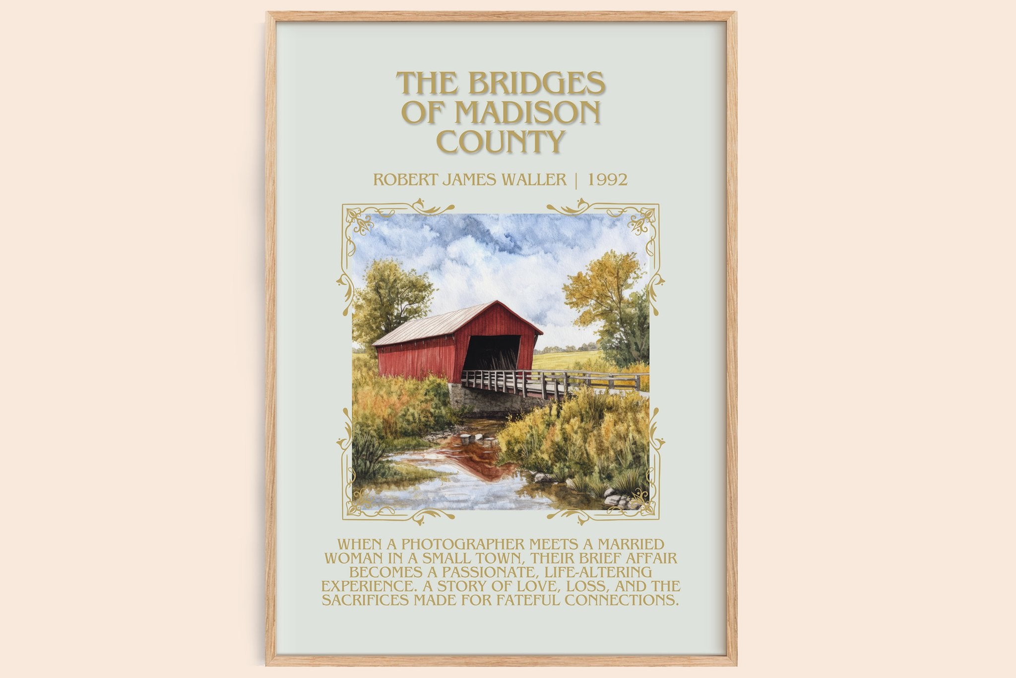 Bridges of Madison County Minimalist Book Poster by R. Waller
