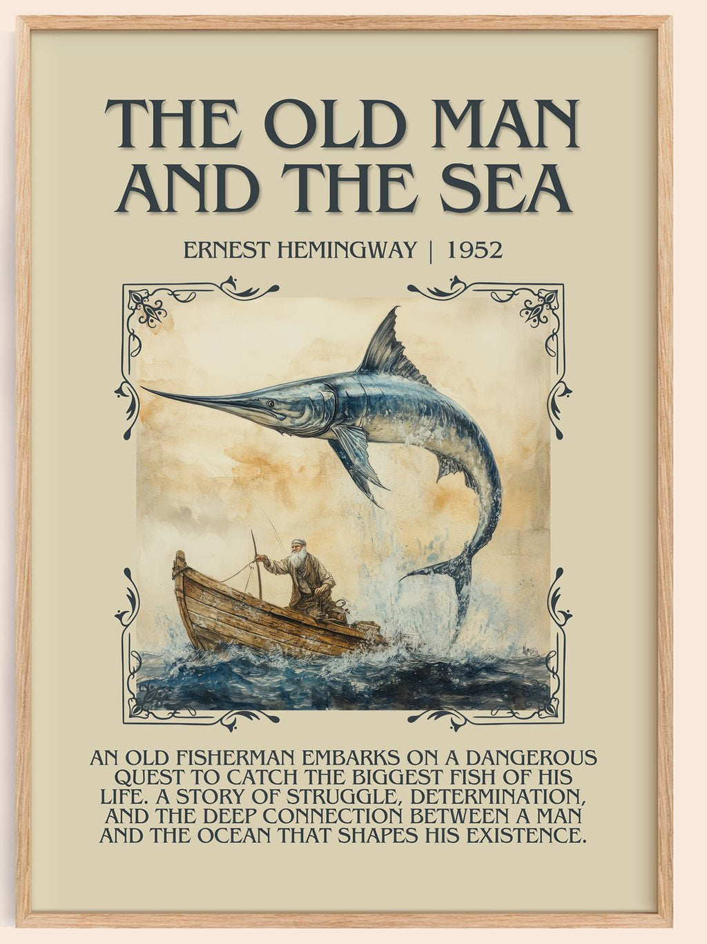 The Old Man and the Sea Minimalist Book Poster by Ernest Hemingway