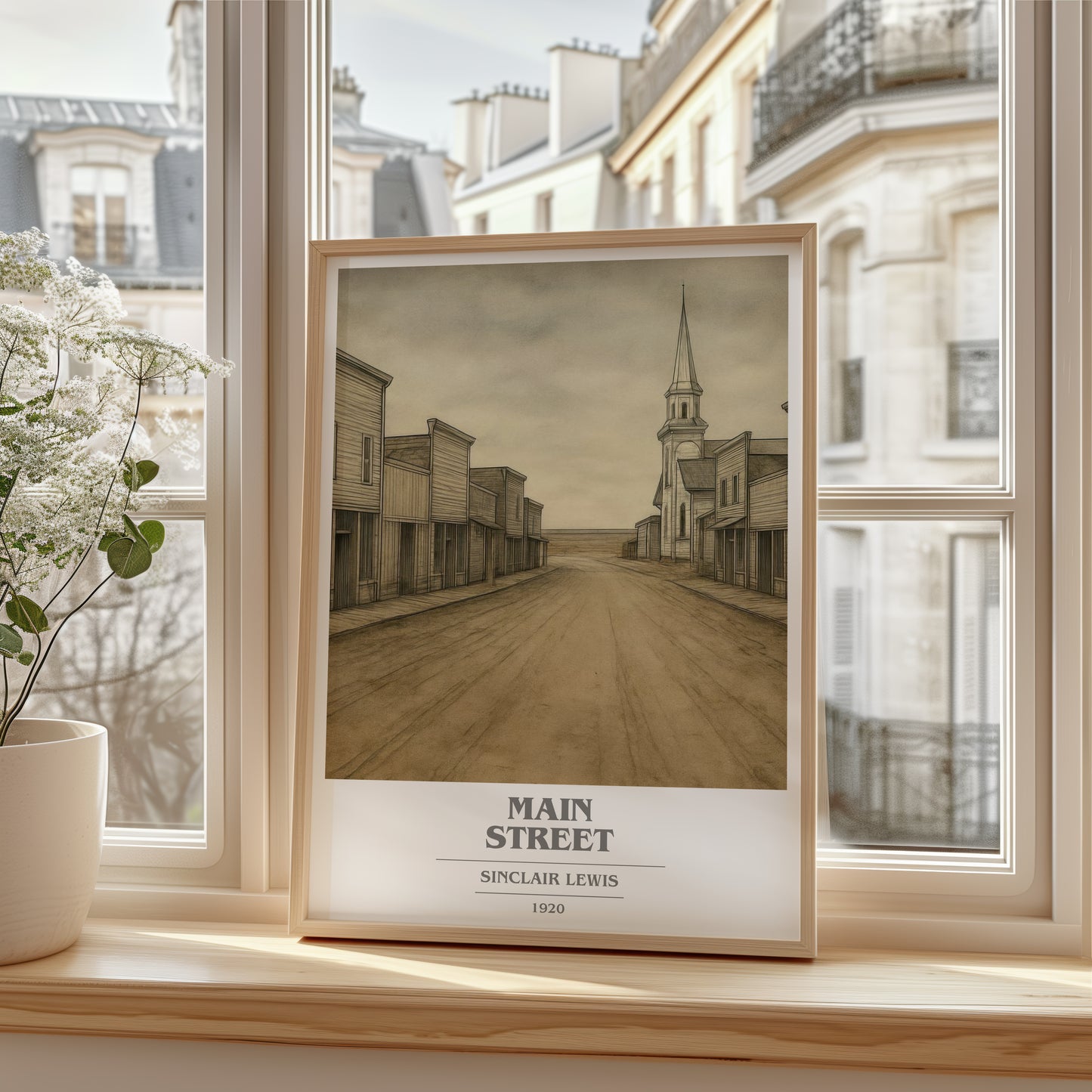 Main Street book cover poster colour and style options – Sinclair Lewis book art