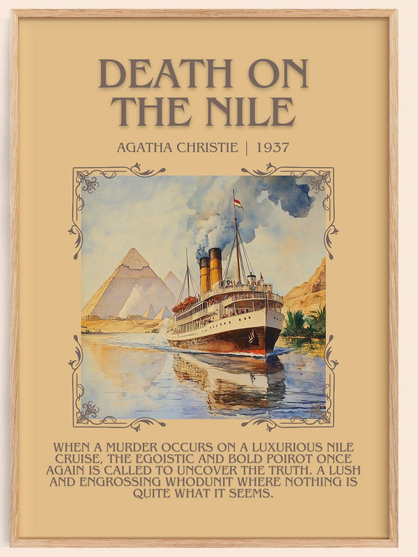 Death on the Nile minimalist book poster by Agatha Christie – framed literary art print