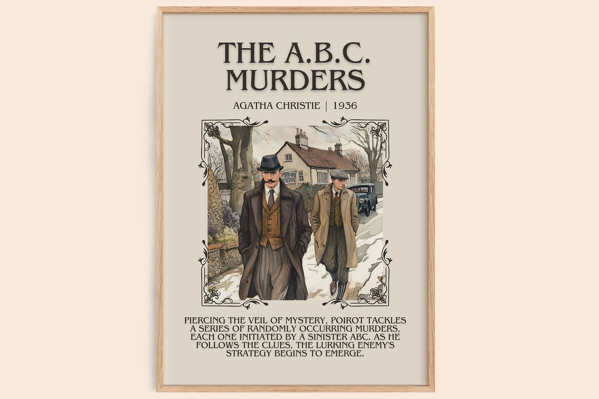 The A.B.C. Murders minimalist book poster by Agatha Christie – framed literary art print