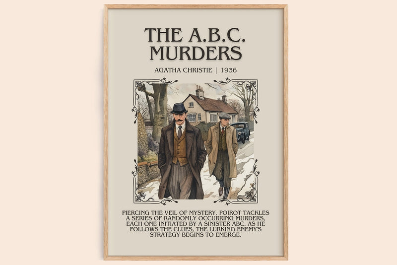 The A.B.C. Murders minimalist book poster by Agatha Christie – framed literary art print