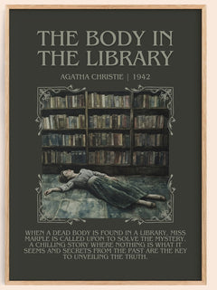 The Body in the Library Minimalist Book Poster by Agatha Christie