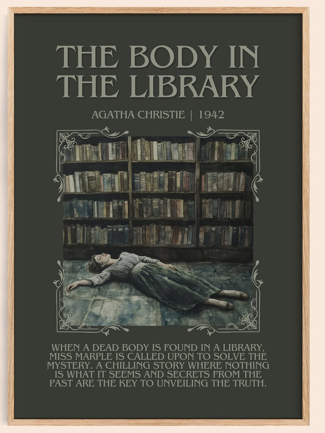 The Body in the Library Minimalist Book Poster by Agatha Christie