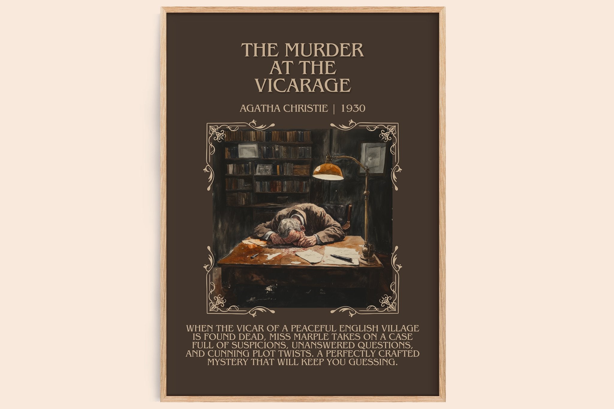 The Murder at the Vicarage Minimalist Book Poster by Agatha Christie