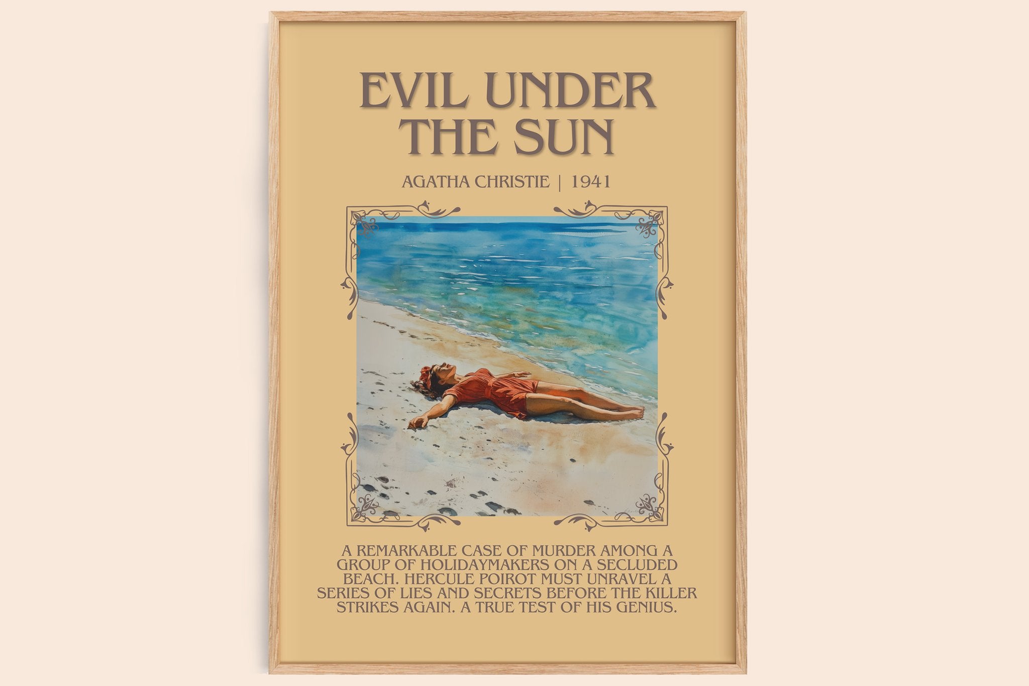 Evil Under the Sun Minimalist Book Poster by Agatha Christie