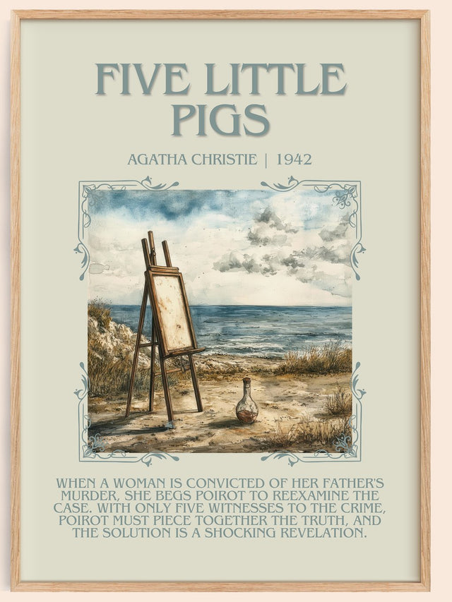Five Little Pigs Minimalist Book Poster by Agatha Christie
