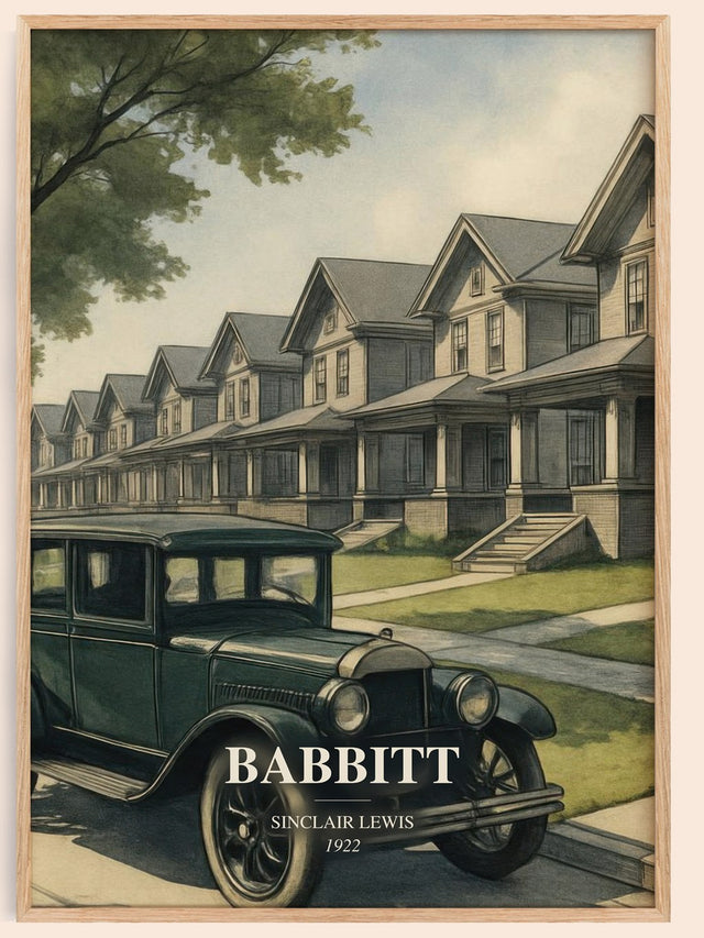 Babbitt Book Watercolour Illustration by Sinclair Lewis